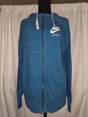 Nike Gym Full Zip Hoodie Blue Just Do It XL